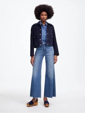 Madewell Flared Wide Leg Dark Wash Denim Jean Women’s 30 TALL